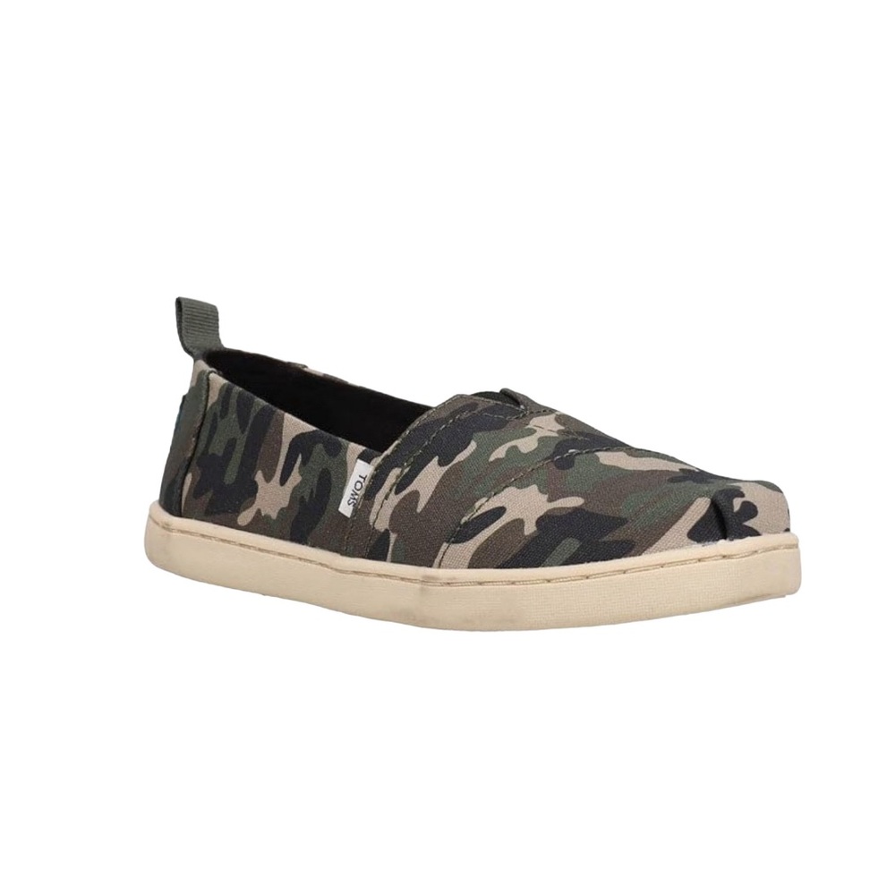 (Like new) Youth (Unisex) TOMS Alpargata Multi Classic Camo Print Slip On Shoes